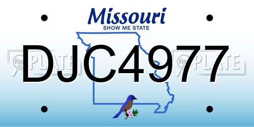 DJC4977 Missouri License Plate