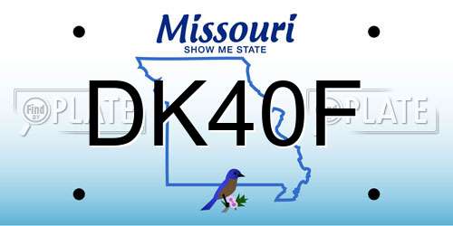 DK40F Missouri License Plate
