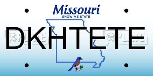 DKHTETE Missouri License Plate