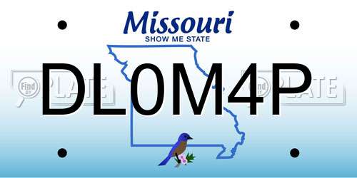 DL0M4P Missouri License Plate