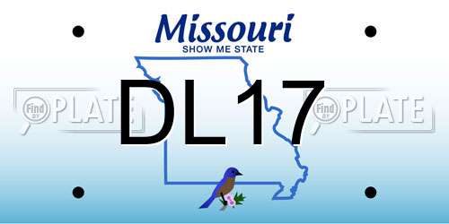 DL17 Missouri License Plate