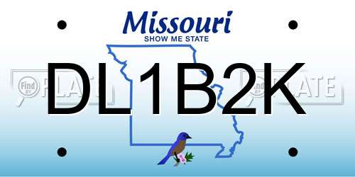 DL1B2K Missouri License Plate