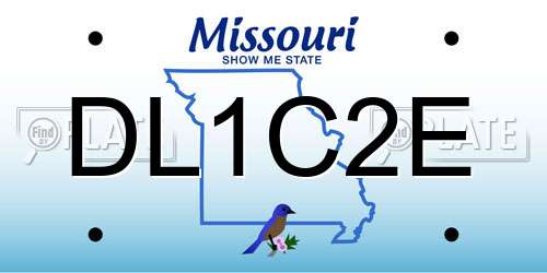 DL1C2E Missouri License Plate