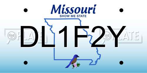 DL1F2Y Missouri License Plate