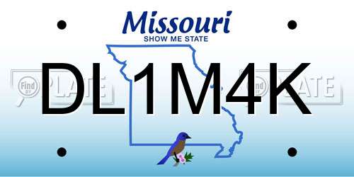DL1M4K Missouri License Plate