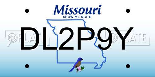 DL2P9Y Missouri License Plate