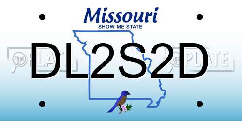 DL2S2D Missouri License Plate