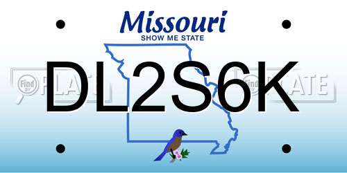 DL2S6K Missouri License Plate