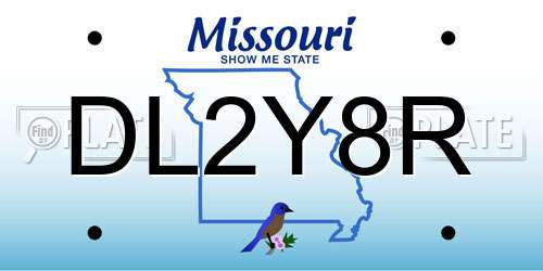 DL2Y8R Missouri License Plate