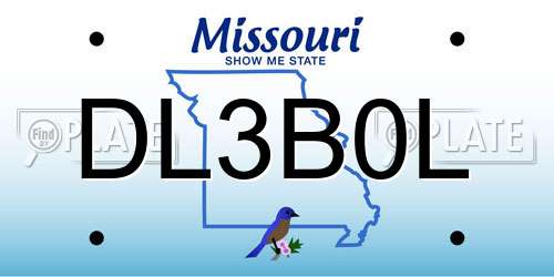 DL3B0L Missouri License Plate