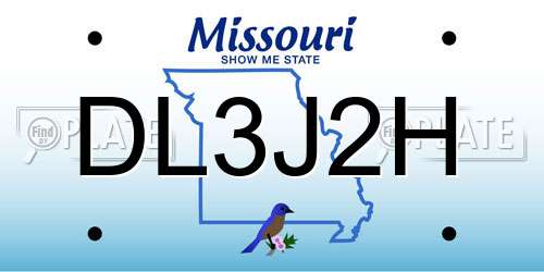 DL3J2H Missouri License Plate