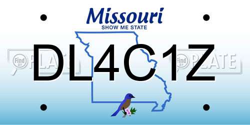 DL4C1Z Missouri License Plate