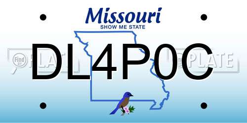 DL4P0C Missouri License Plate