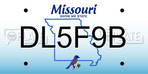 DL5F9B Missouri License Plate