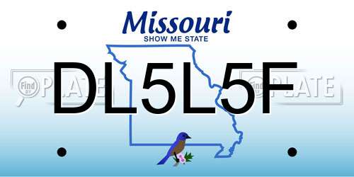 DL5L5F Missouri License Plate