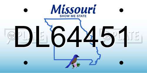 DL64451 Missouri License Plate