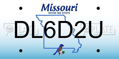DL6D2U Missouri License Plate