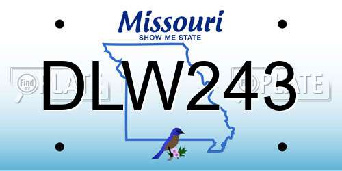 DLW243 Missouri License Plate