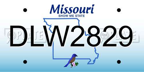 DLW2829 Missouri License Plate