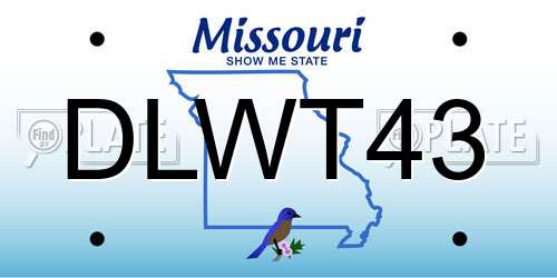 DLWT43 Missouri License Plate