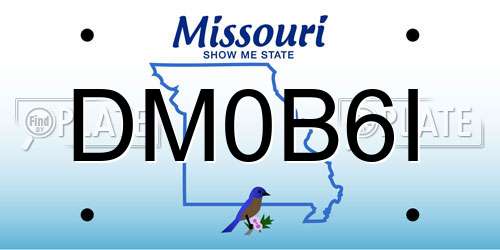 DM0B6I Missouri License Plate