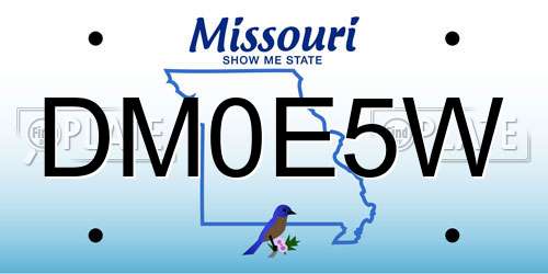 DM0E5W Missouri License Plate
