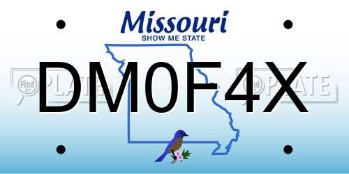 DM0F4X Missouri License Plate