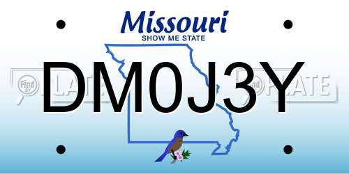 DM0J3Y Missouri License Plate