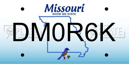 DM0R6K Missouri License Plate