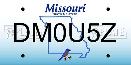 DM0U5Z Missouri License Plate