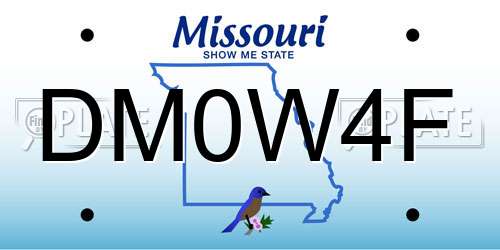 DM0W4F Missouri License Plate