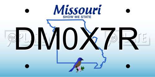 DM0X7R Missouri License Plate