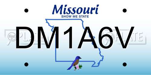 DM1A6V Missouri License Plate