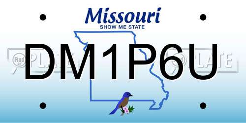 DM1P6U Missouri License Plate