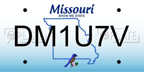 DM1U7V Missouri License Plate