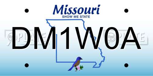 DM1W0A Missouri License Plate