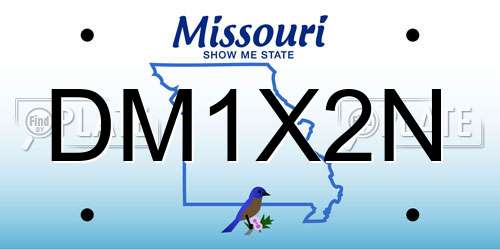 DM1X2N Missouri License Plate