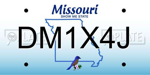 DM1X4J Missouri License Plate