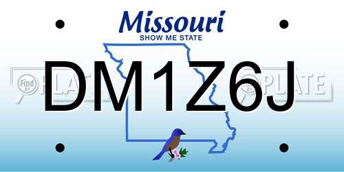 DM1Z6J Missouri License Plate