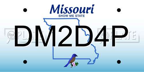 DM2D4P Missouri License Plate