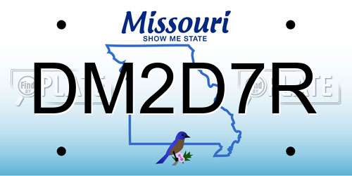 DM2D7R Missouri License Plate
