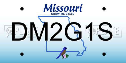 DM2G1S Missouri License Plate