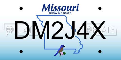 DM2J4X Missouri License Plate