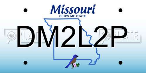 DM2L2P Missouri License Plate