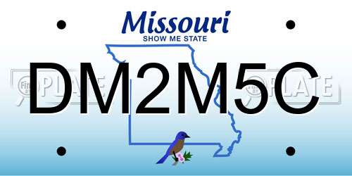 DM2M5C Missouri License Plate