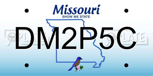 DM2P5C Missouri License Plate