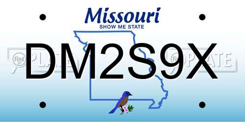 DM2S9X Missouri License Plate