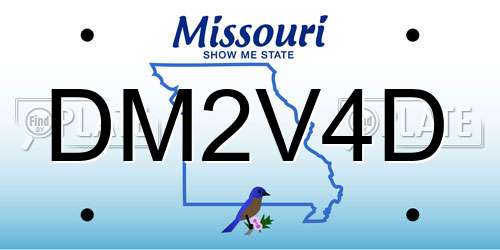 DM2V4D Missouri License Plate