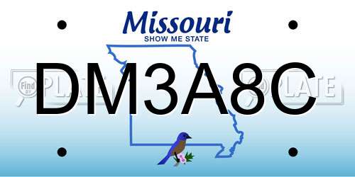DM3A8C Missouri License Plate