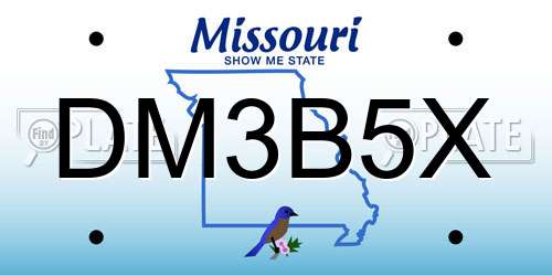 DM3B5X Missouri License Plate